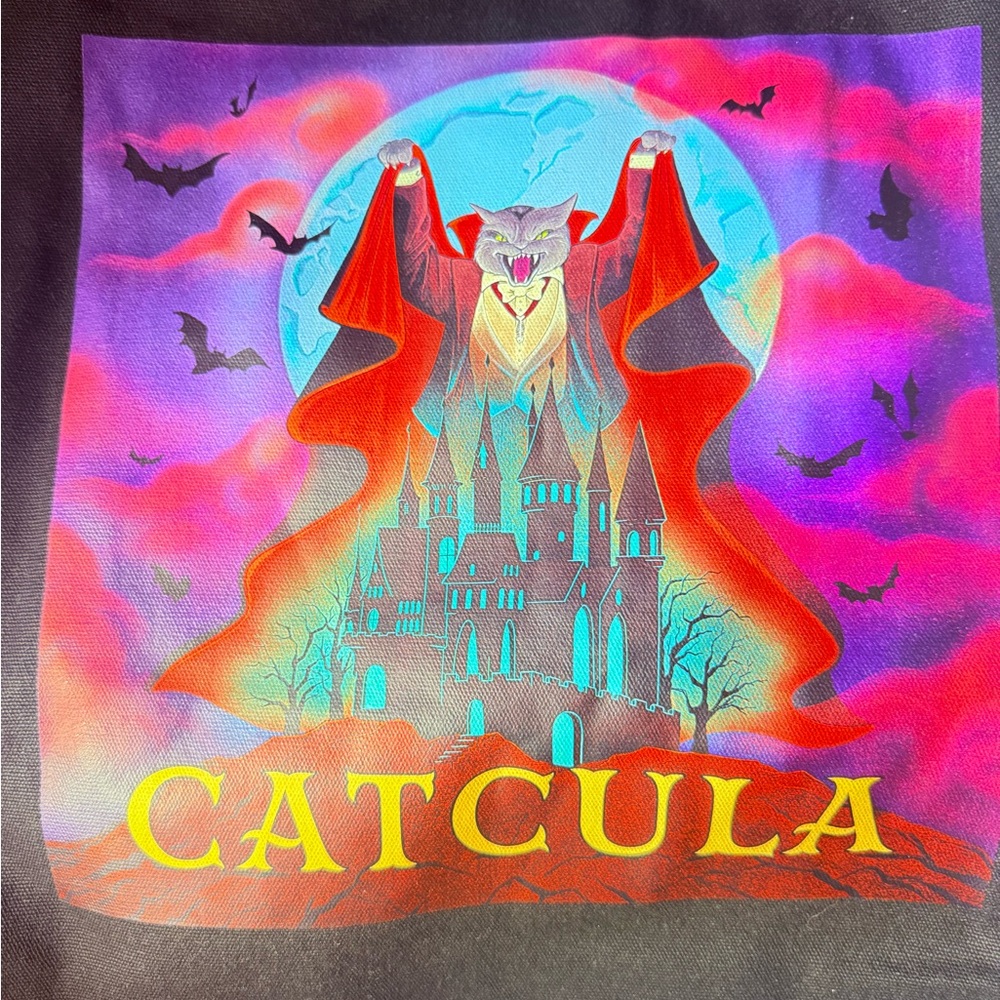 Paper Source Catcula Tote Bag - Black and Purple